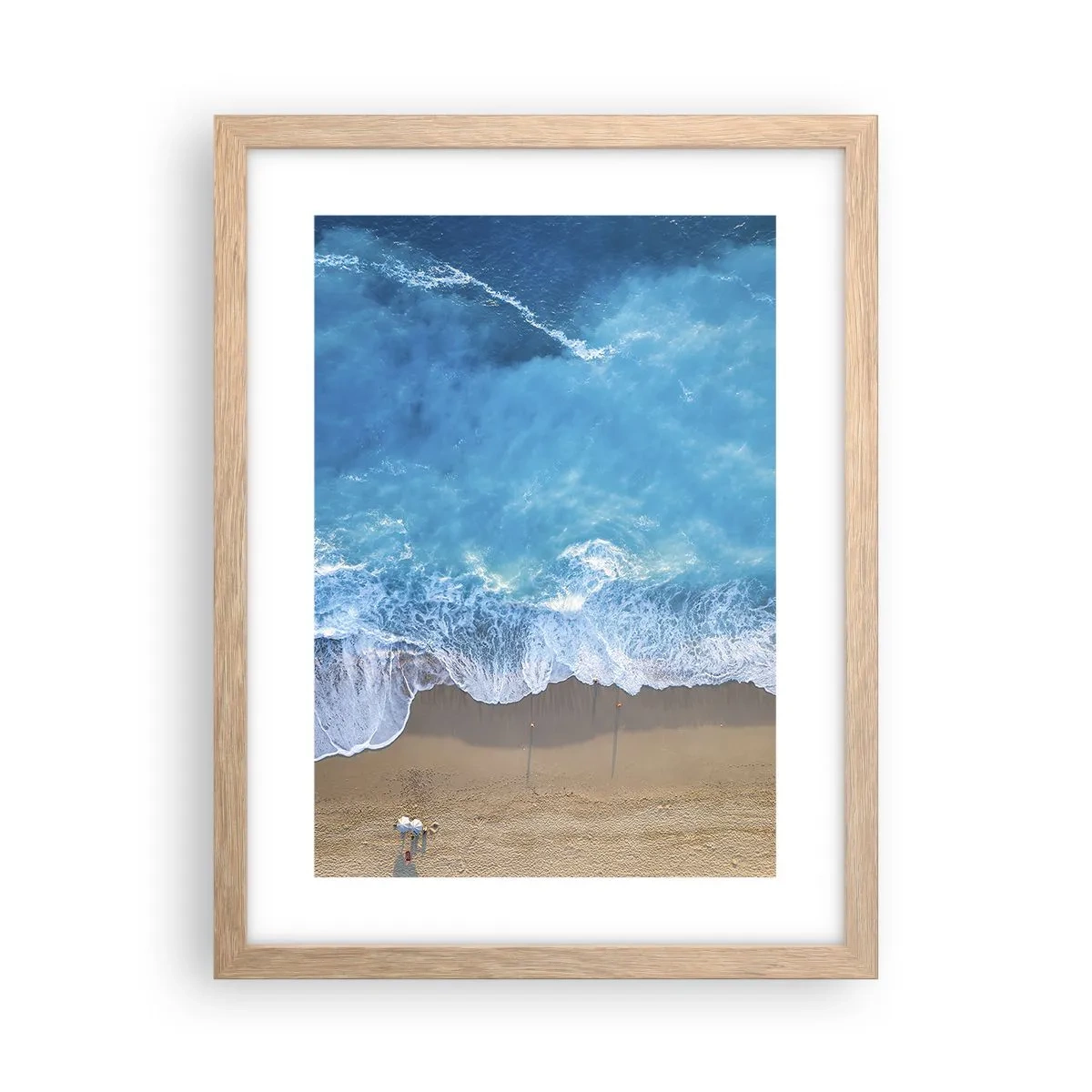 Pôster com moldura de carvalho claro - O poder do azul - 30x40 cm