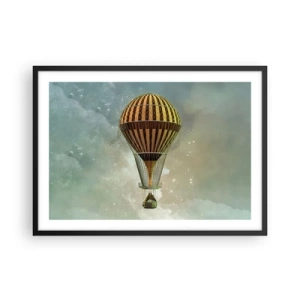 Pôster com moldura preta - Voos pioneiros - 70x50 cm