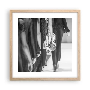 Pôster com moldura de carvalho claro - Um desfile estiloso - 40x40 cm