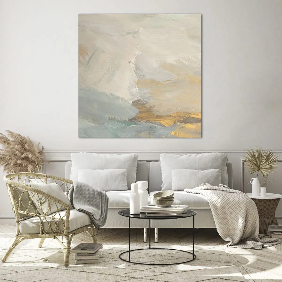 Quadro em vidro - Abstração – a terra da gentileza - 40x40 cm
