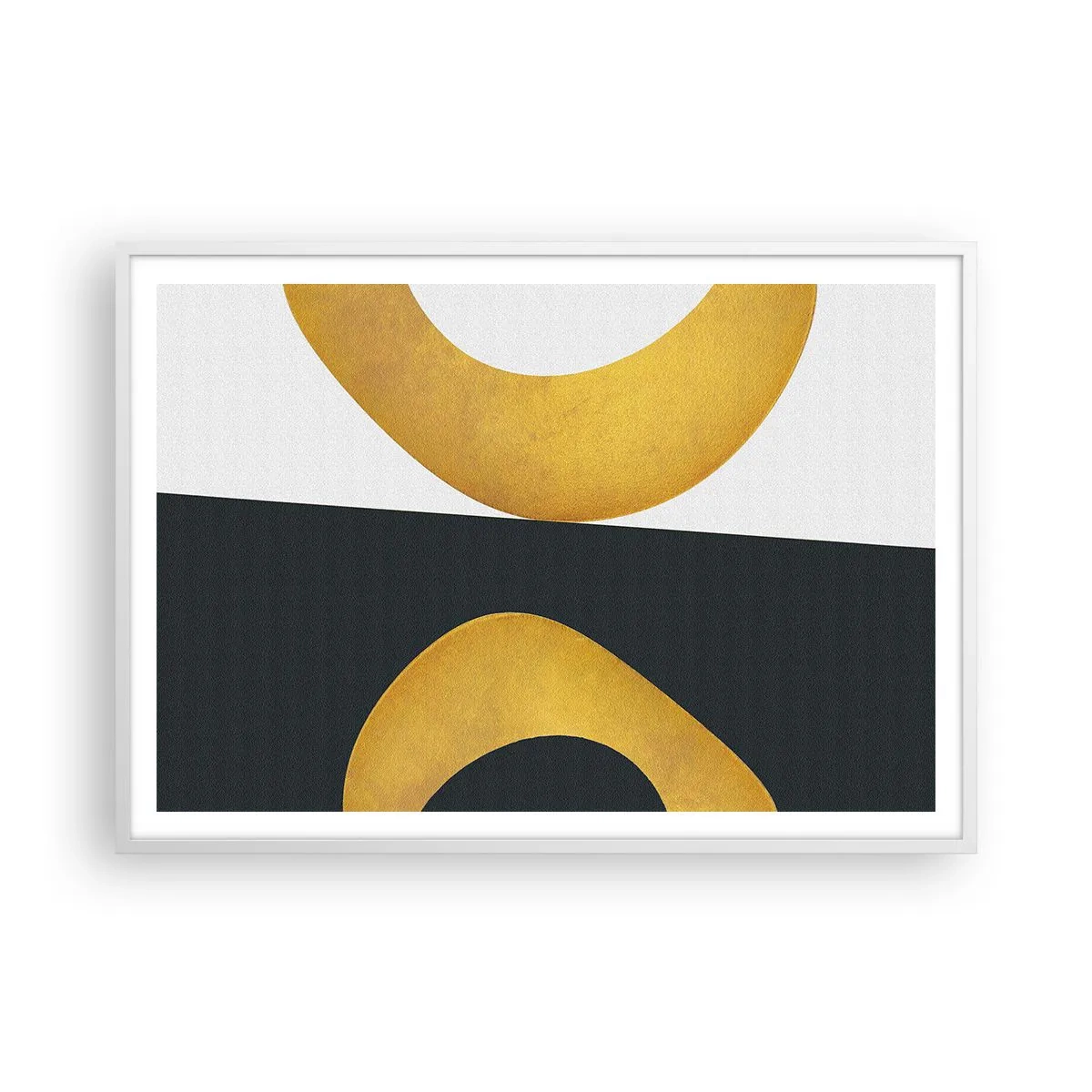 Pôster em moldura branca - Primeiro: ouro - 100x70 cm