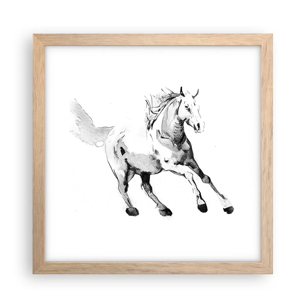 Pôster com moldura de carvalho claro - Alma Indomável - 30x30 cm