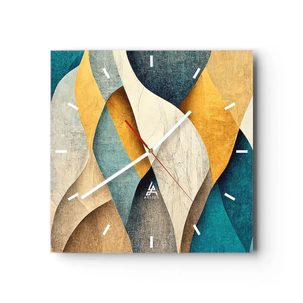 Relógio de parede - Relógio em vidro - Ritmo e onda - 30x30 cm