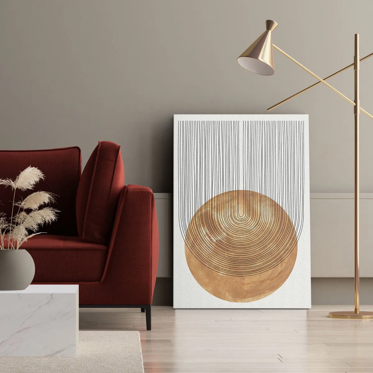 Quadro em tela - Composição solar - 55x100 cm