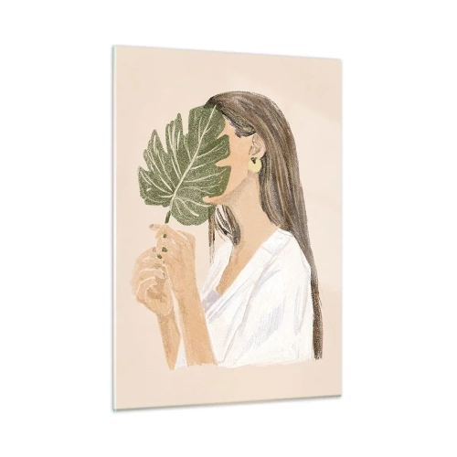 Quadro em vidro - Retrato misterioso com uma adepta - 50x70 cm