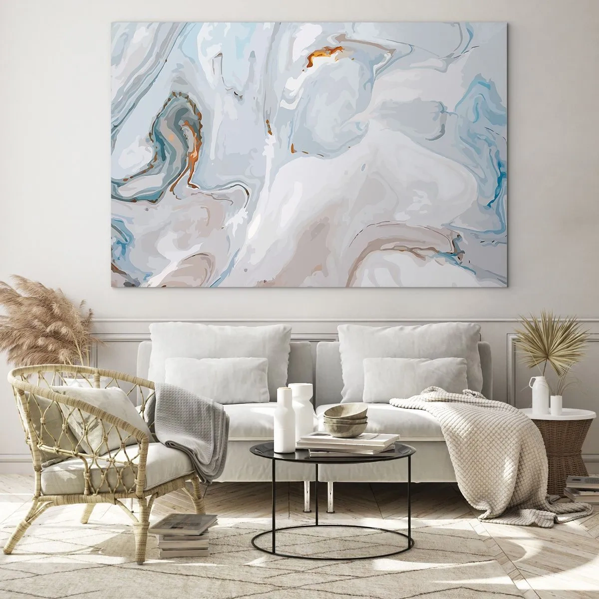 Quadro em vidro - Branco elevado - 120x80 cm