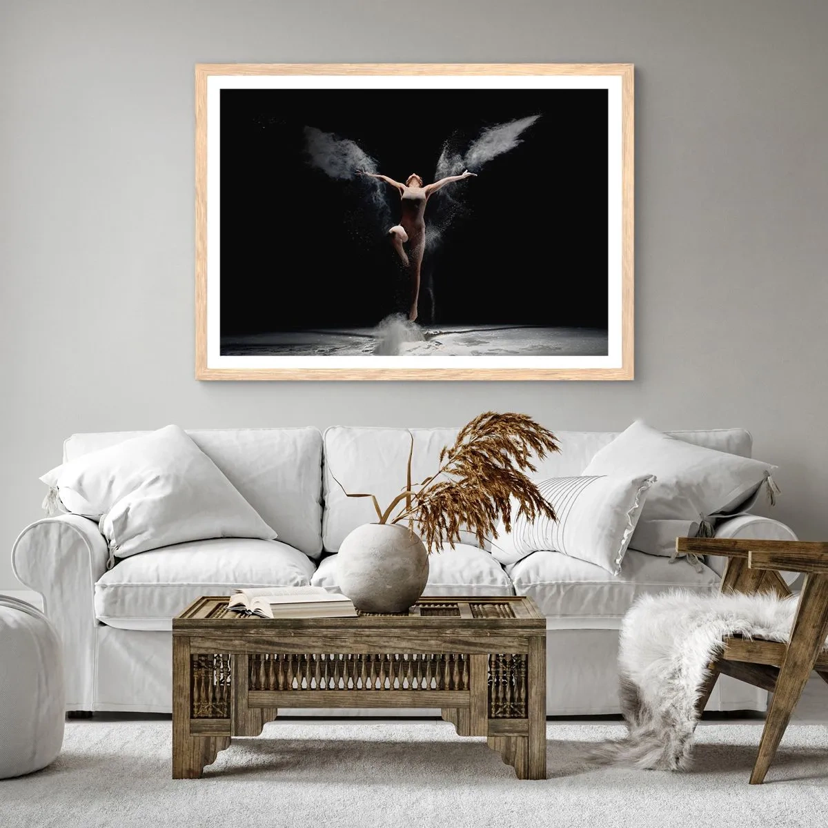 Pôster com moldura de carvalho claro - Os elfos existem - 100x70 cm