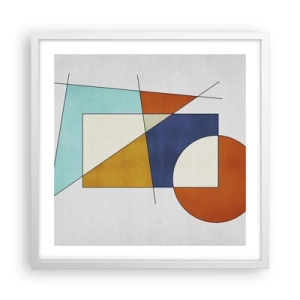 Pôster em moldura branca - Abstração: diversão modernista - 50x50 cm