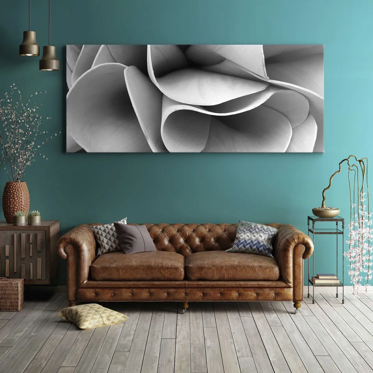 Quadro em tela - Acontece no espaço - 100x40 cm