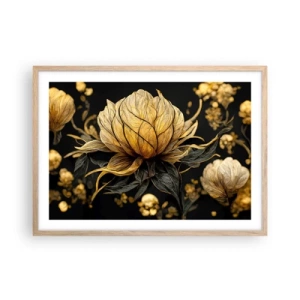 Pôster com moldura de carvalho claro - Fragilidade sutil - 70x50 cm