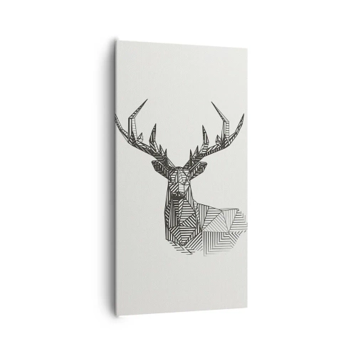 Quadro em tela - Veado em estilo cubista - 65x120 cm