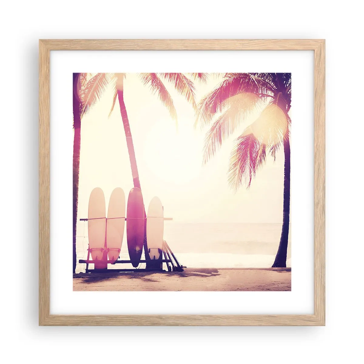 Pôster com moldura de carvalho claro - Vai ser um grande dia - 40x40 cm