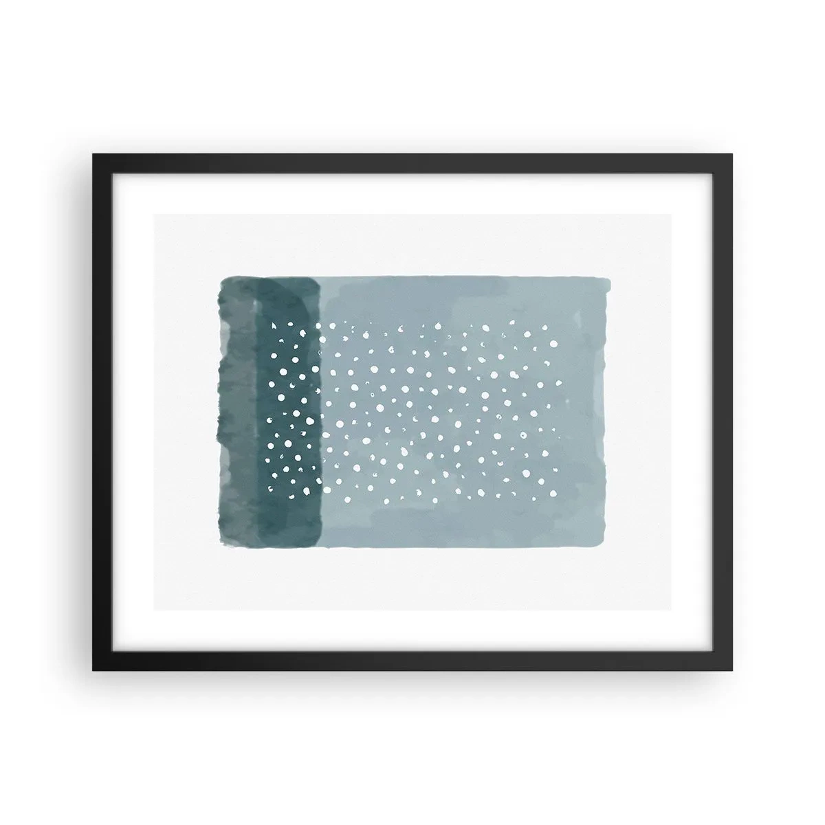 Pôster com moldura preta - Cultivado em azul - 50x40 cm