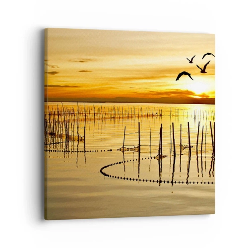 Quadro em tela - Na pescaria - 40x40 cm