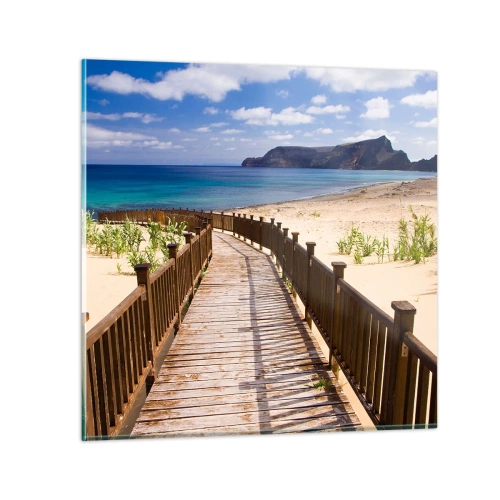 Quadro em vidro - Leve-me para as ilhas felizes - 30x30 cm