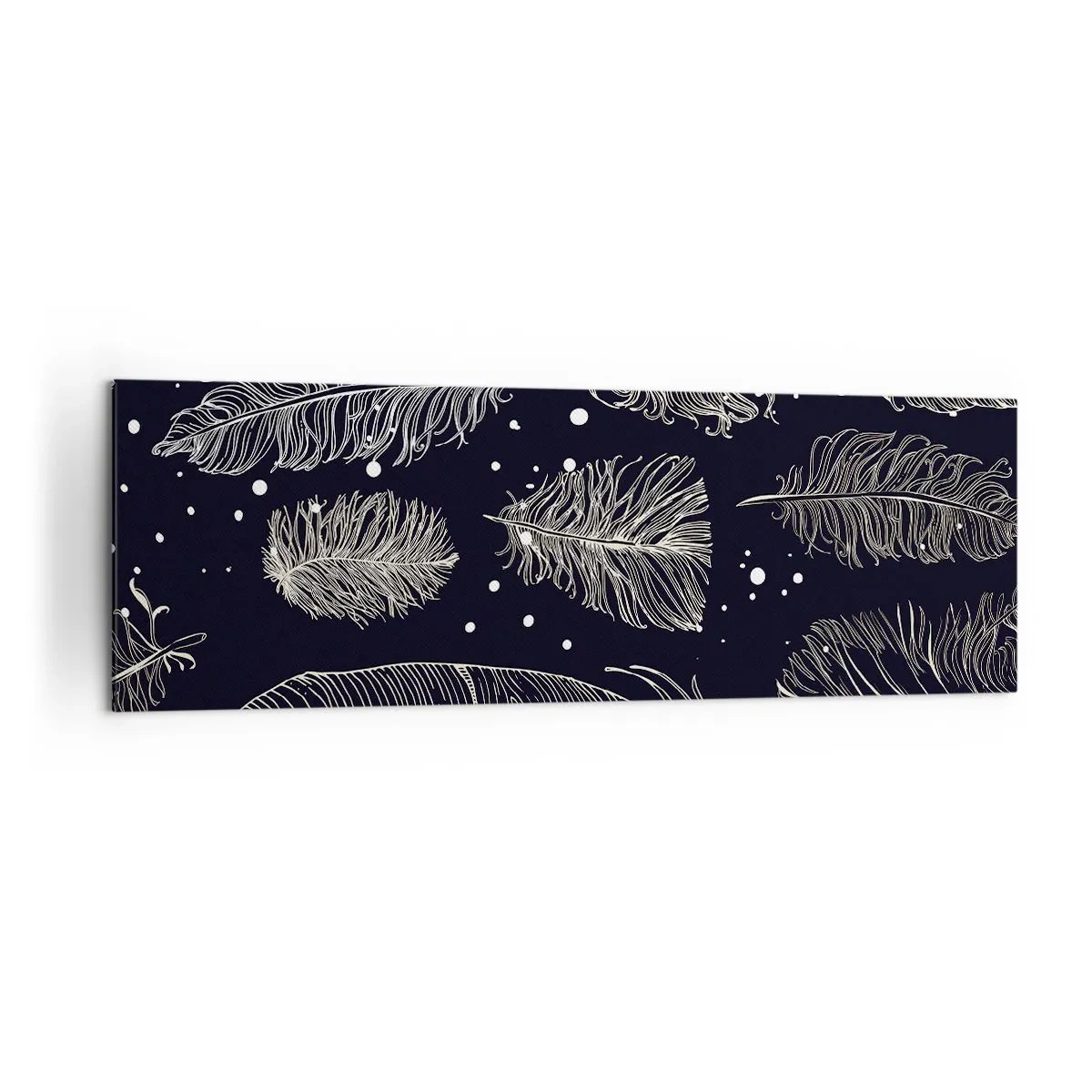 Quadro em tela - Rendas de penas - 160x50 cm