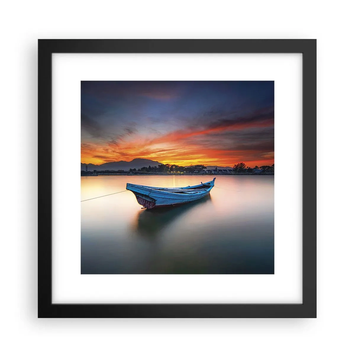 Pôster com moldura preta - Uma boa noite se aproxima - 30x30 cm