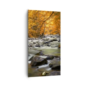 Quadro em tela - Um riacho na floresta dourada - 65x120 cm