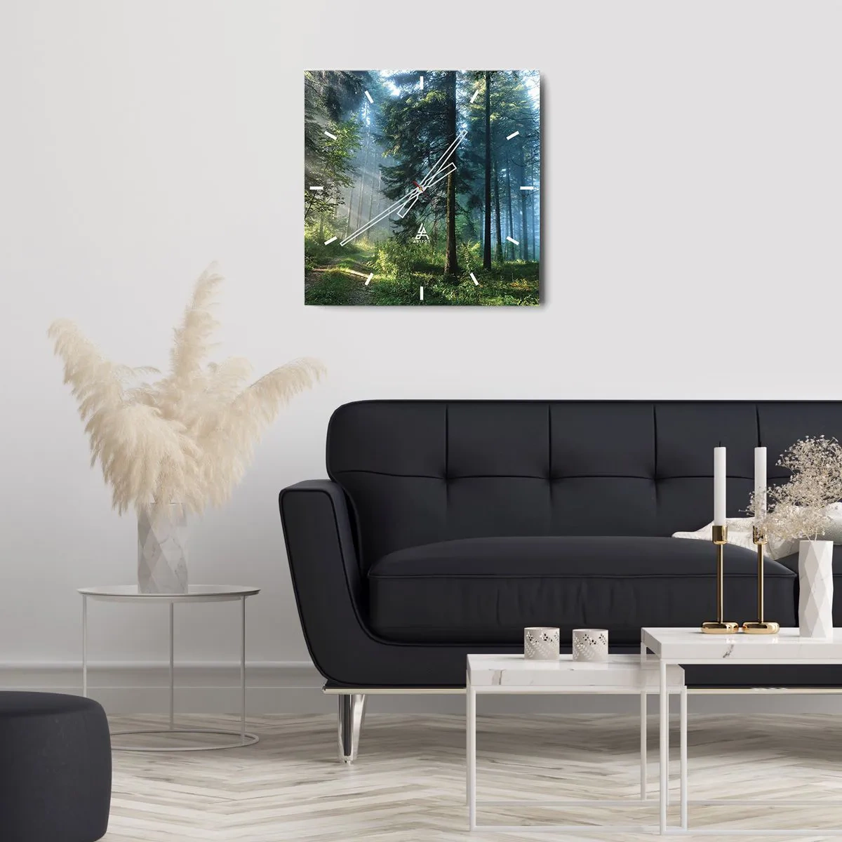 Relógio de parede - Relógio em vidro - Radiante de manhã - 30x30 cm