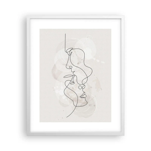 Pôster em moldura branca - Emaranhados num abraço - 40x50 cm