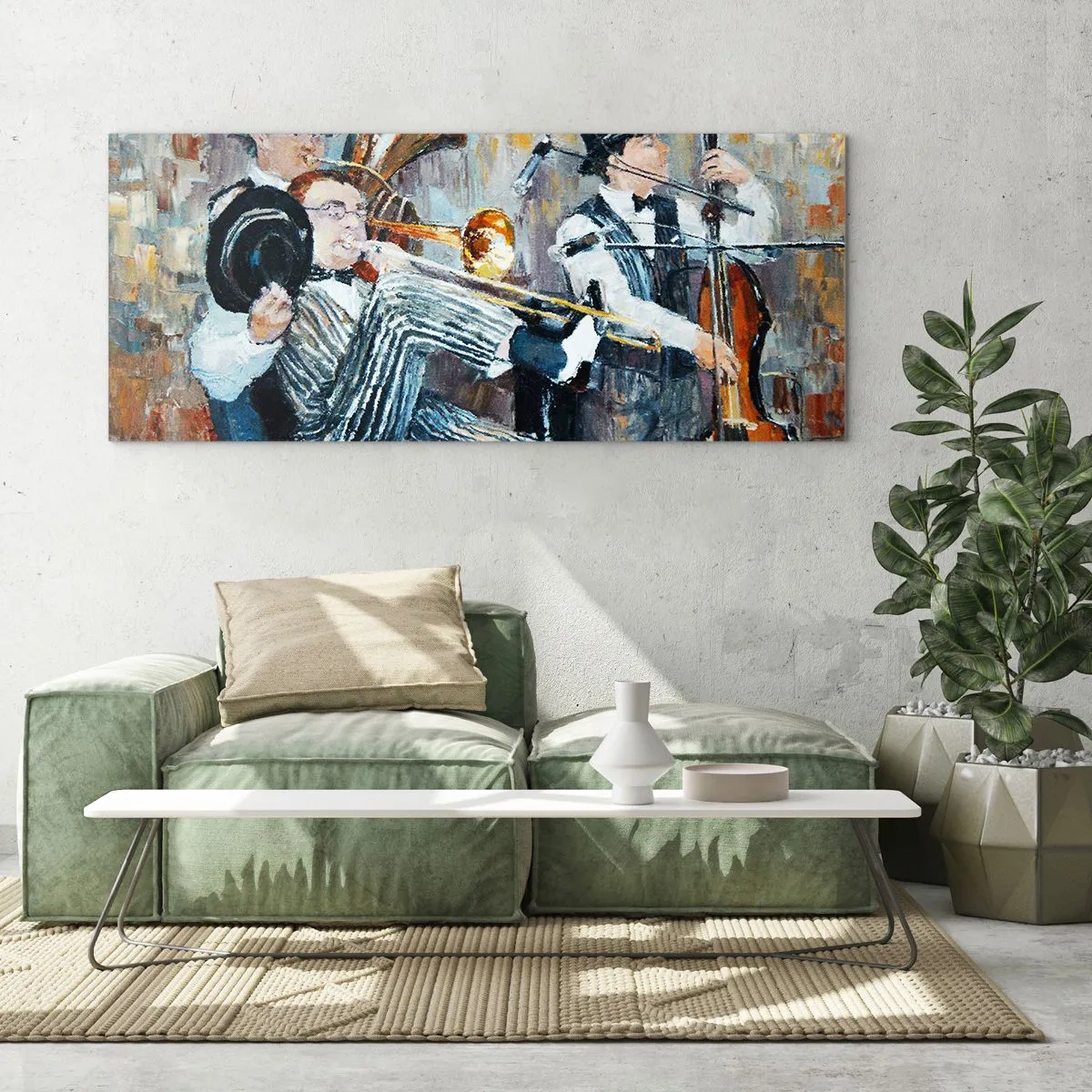 Quadro em vidro - Todo aquele jazz - 120x50 cm
