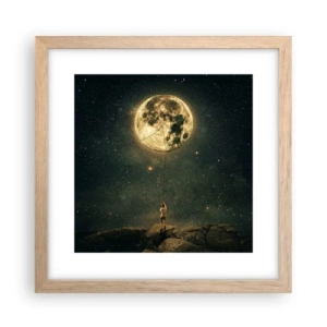 Pôster com moldura de carvalho claro - Aquele que roubou a lua - 30x30 cm