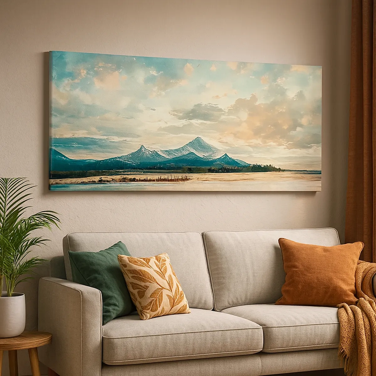 Quadro em tela - Sob a proteção do céu - 30x30 cm