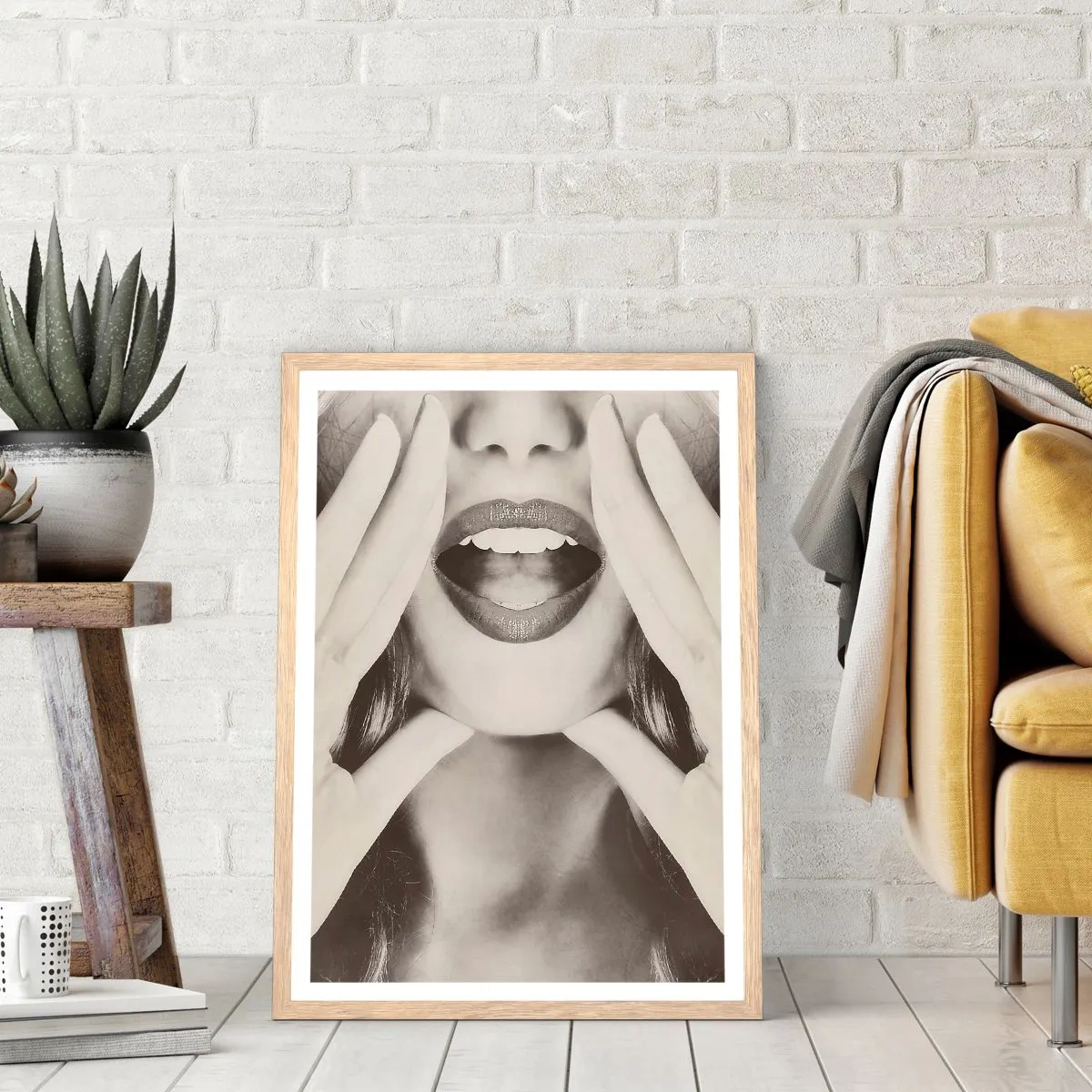 Pôster com moldura de carvalho claro - Já vou! - 30x40 cm