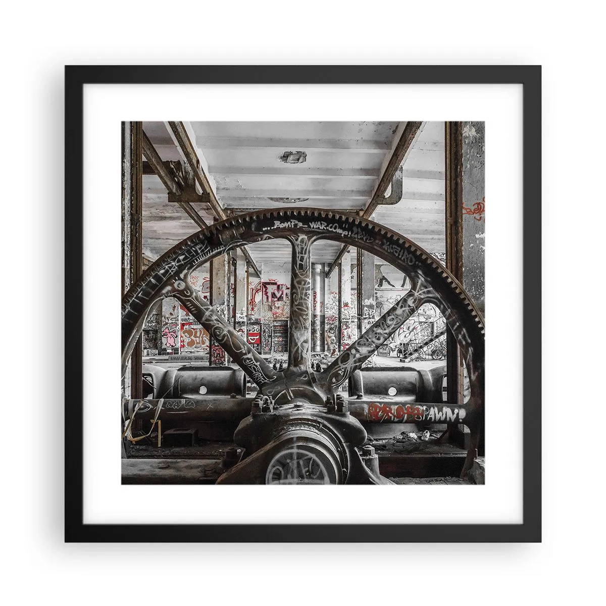 Pôster com moldura preta - A vida secreta da fábrica - 40x40 cm