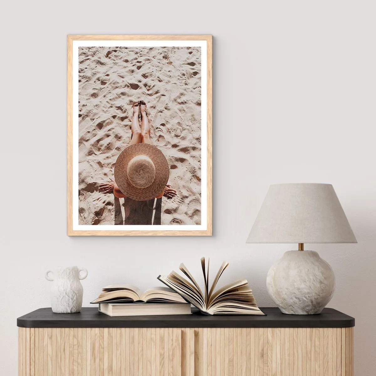 Pôster com moldura de carvalho claro - Hora de sonhar - 50x70 cm