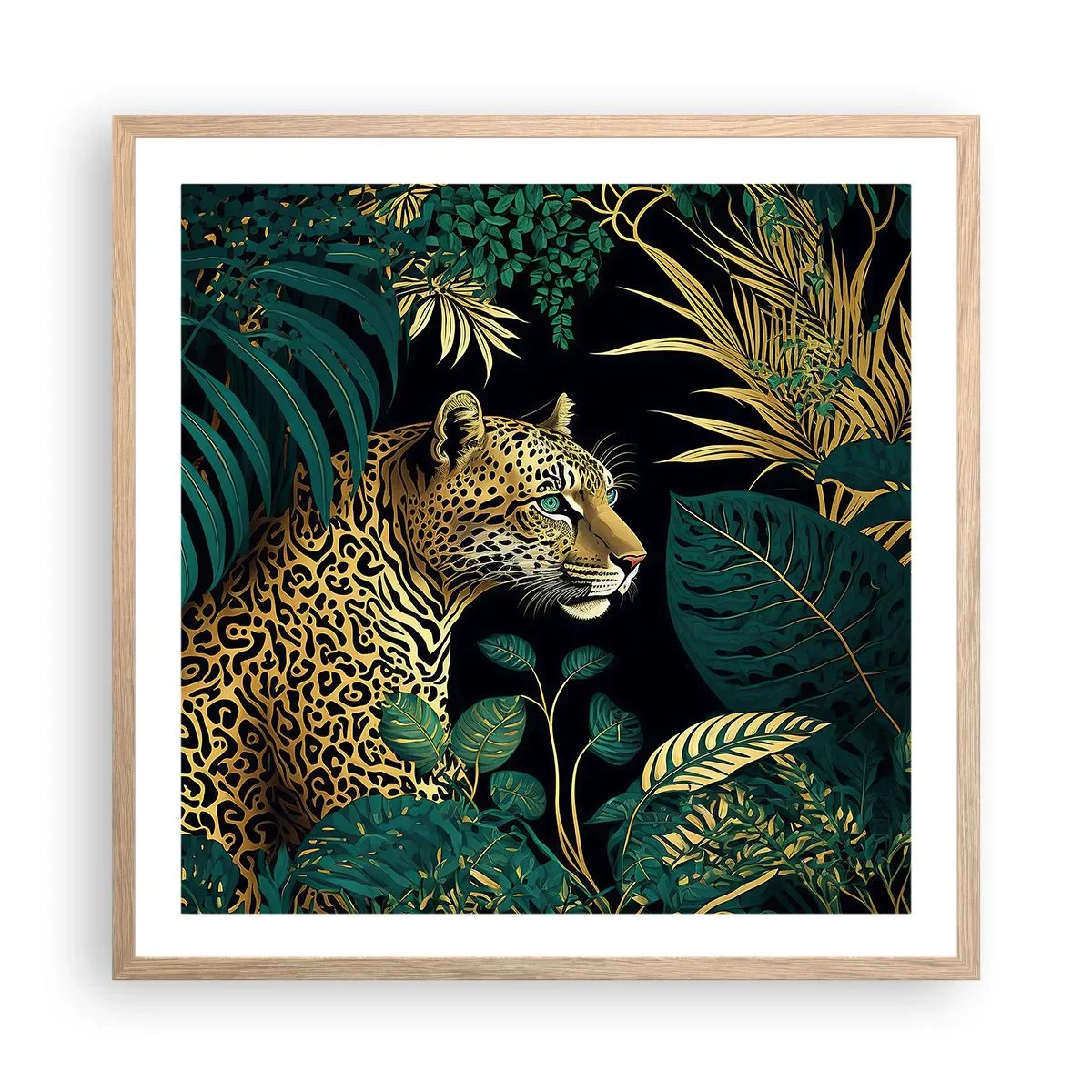 Pôster com moldura de carvalho claro - Um anfitrião na selva - 60x60 cm
