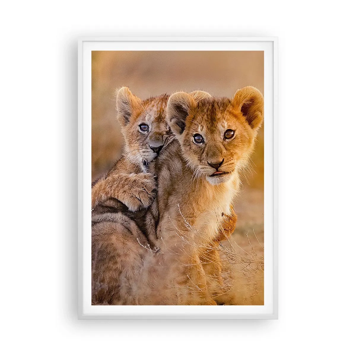 Pôster em moldura branca - Não perturbe! Estamos a divertir-nos - 70x100 cm