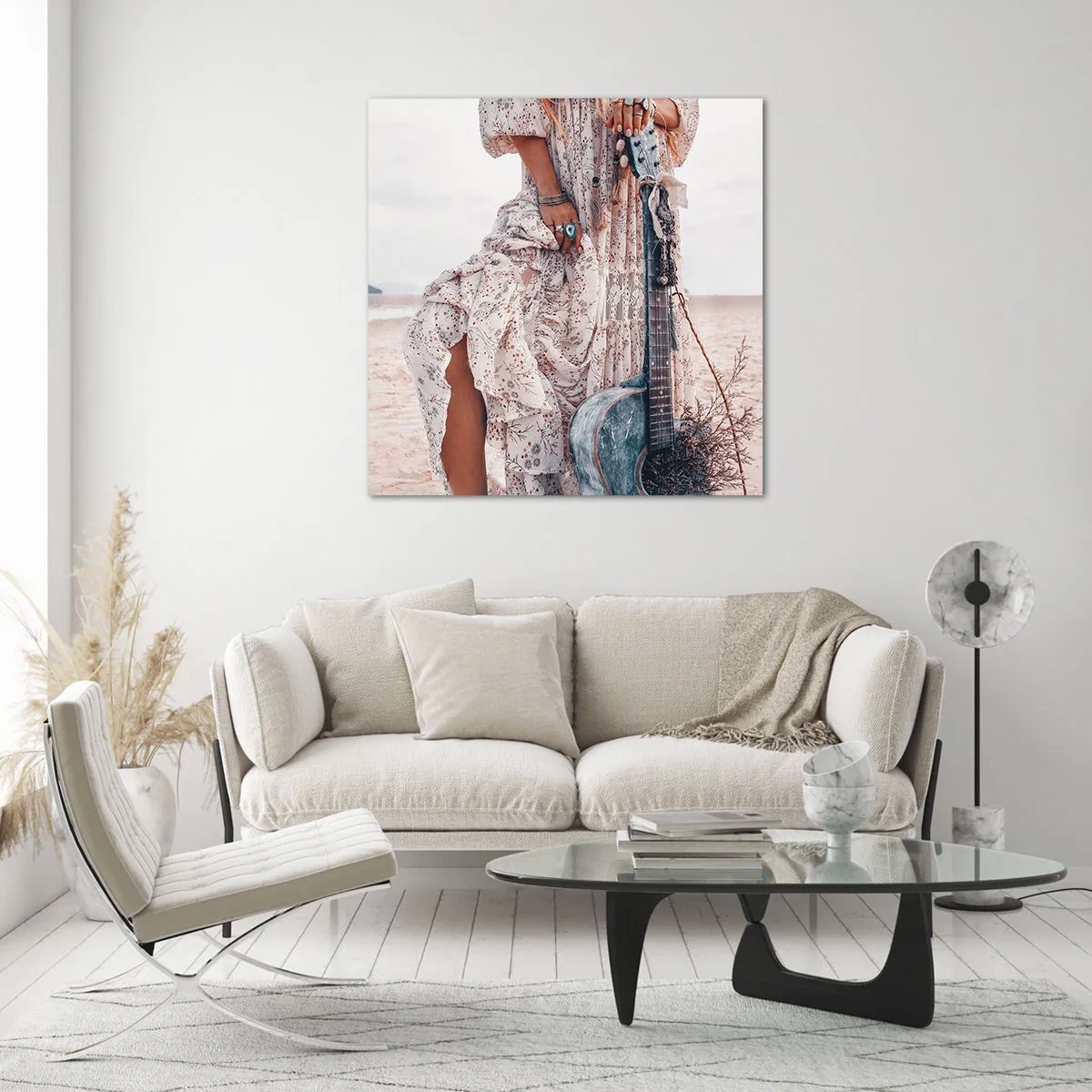 Quadro em vidro - Flores a caminho - 70x70 cm