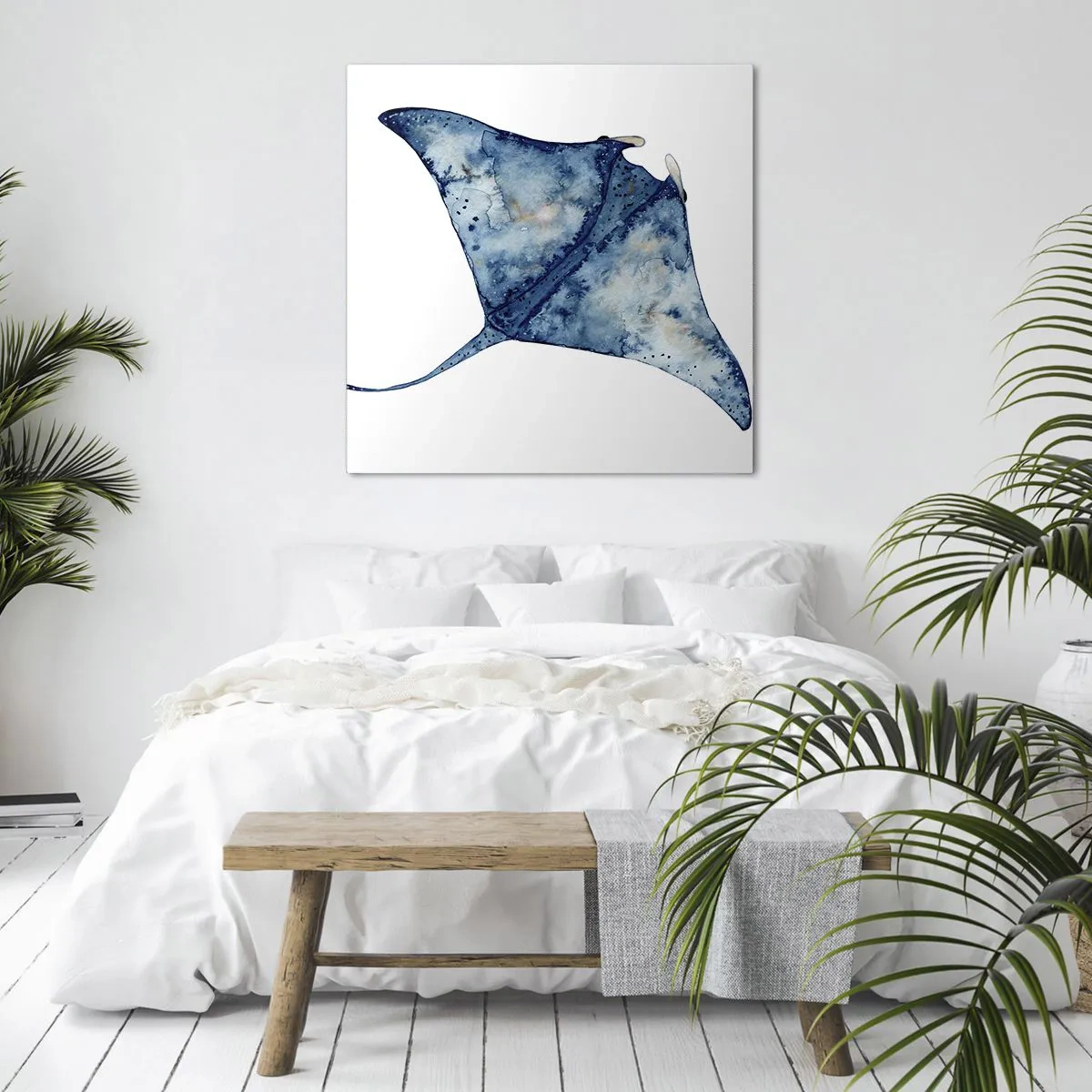 Quadro em tela - A vida em azul - 30x30 cm