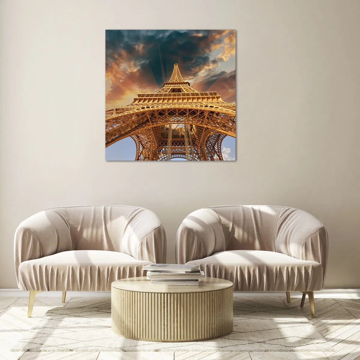 Quadro em vidro - Como a humanidade chegou ao céu - 70x70 cm