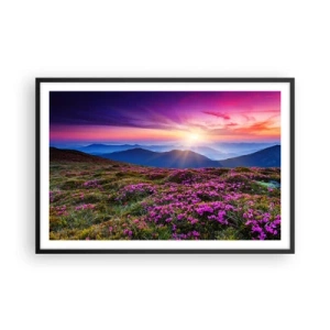 Pôster com moldura preta - Campo cheiroso - 91x61 cm