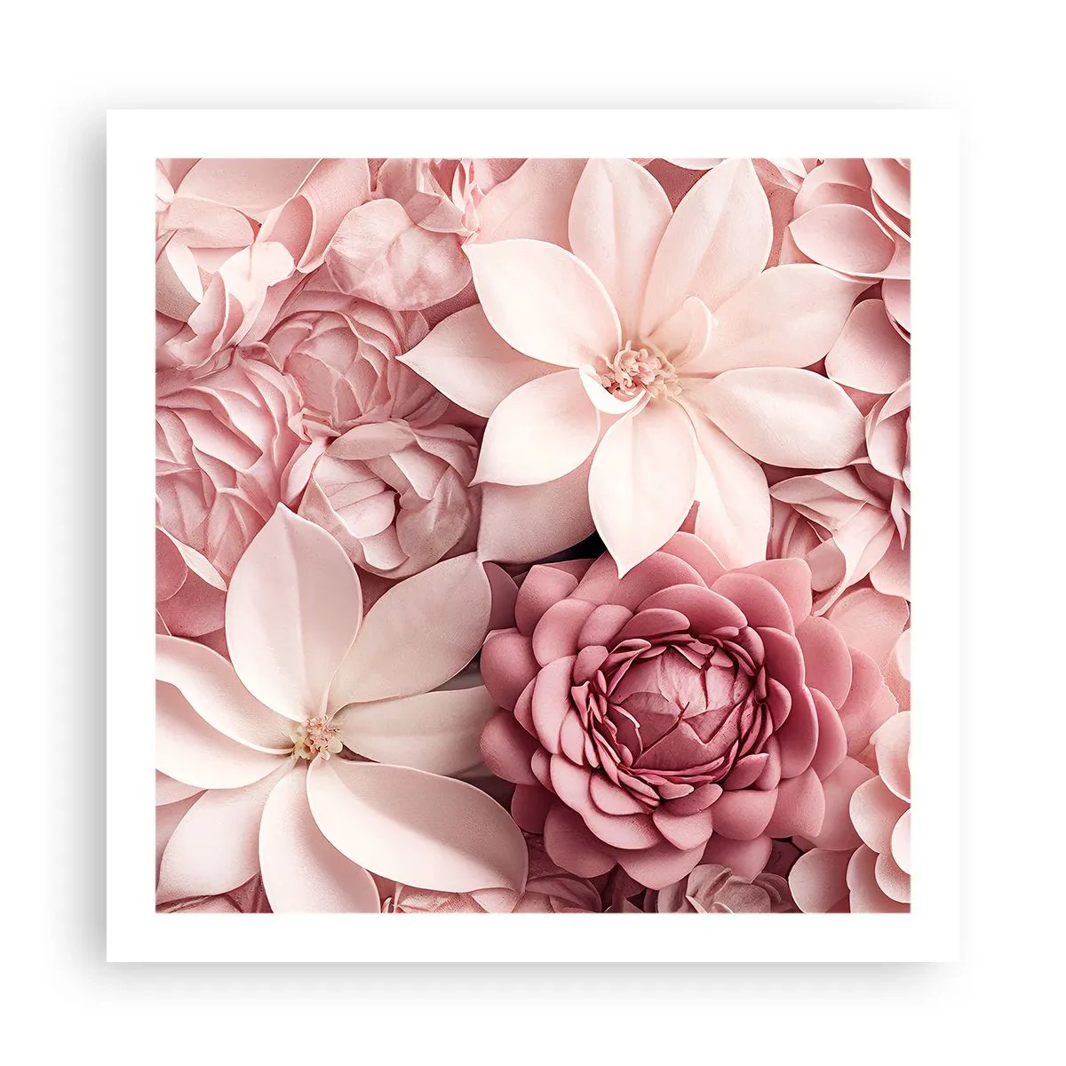 Pôster - Em pétalas rosa - 60x60 cm