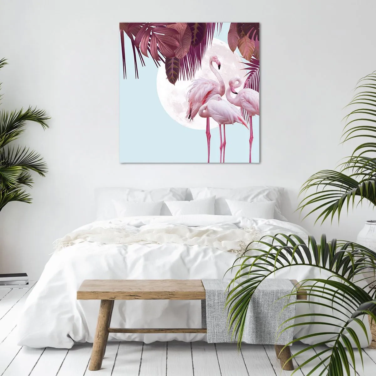 Quadro em tela - Três graças de pássaros - 60x60 cm