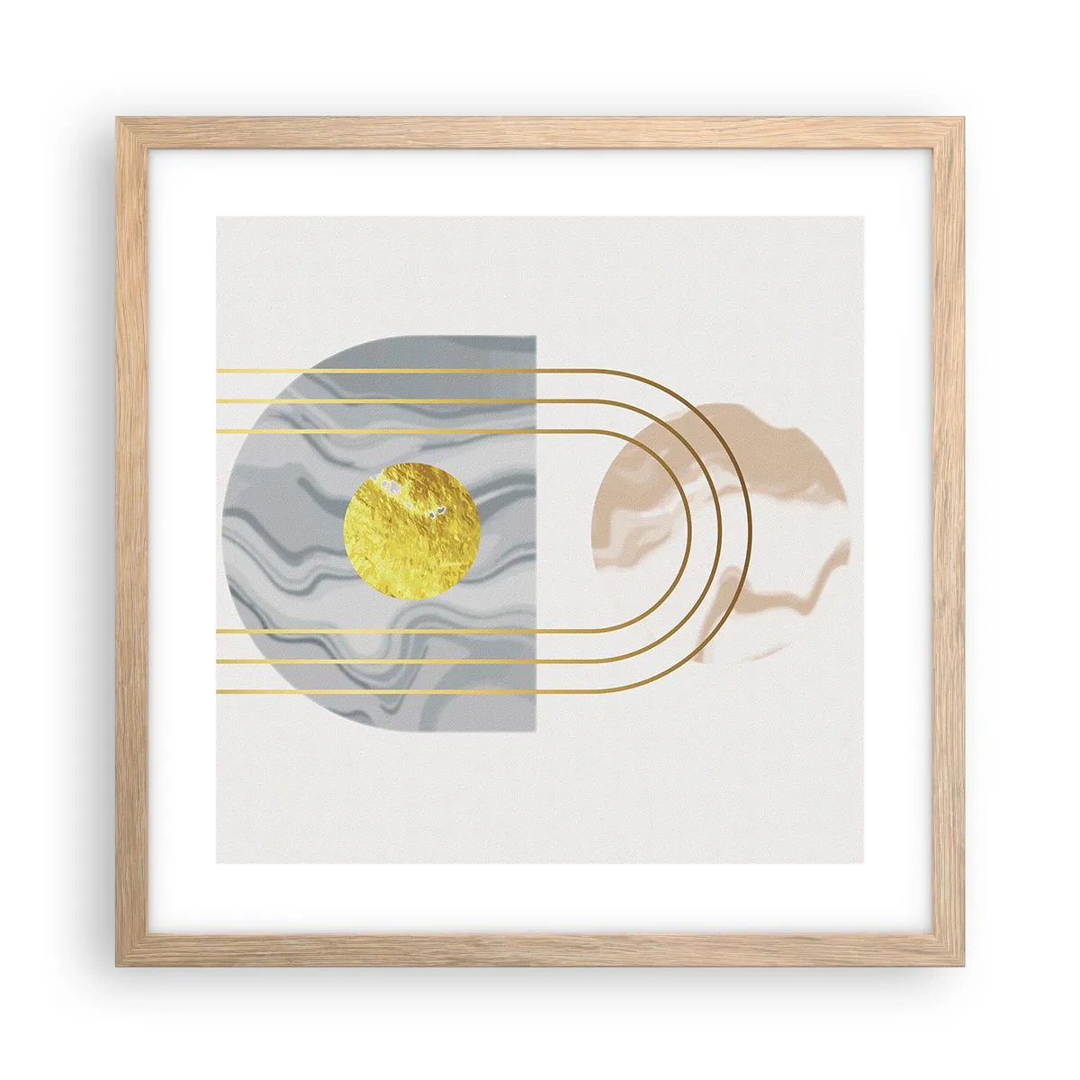 Pôster com moldura de carvalho claro - Brilho e claridade - 40x40 cm