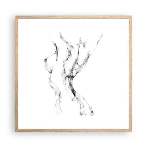Pôster com moldura de carvalho claro - Bonita e forte - 60x60 cm
