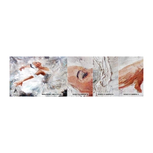 Amostra de papel de parede Premium Sand - Delicado e leve como tule - Bailarina, Dança, Balé - 100x30 cm