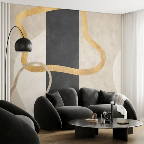 Papel de Parede Autocolante Deluxe Sticker - Formas em loop - Art Deco, Minimalismo, Abstracionismo - 100x70 cm