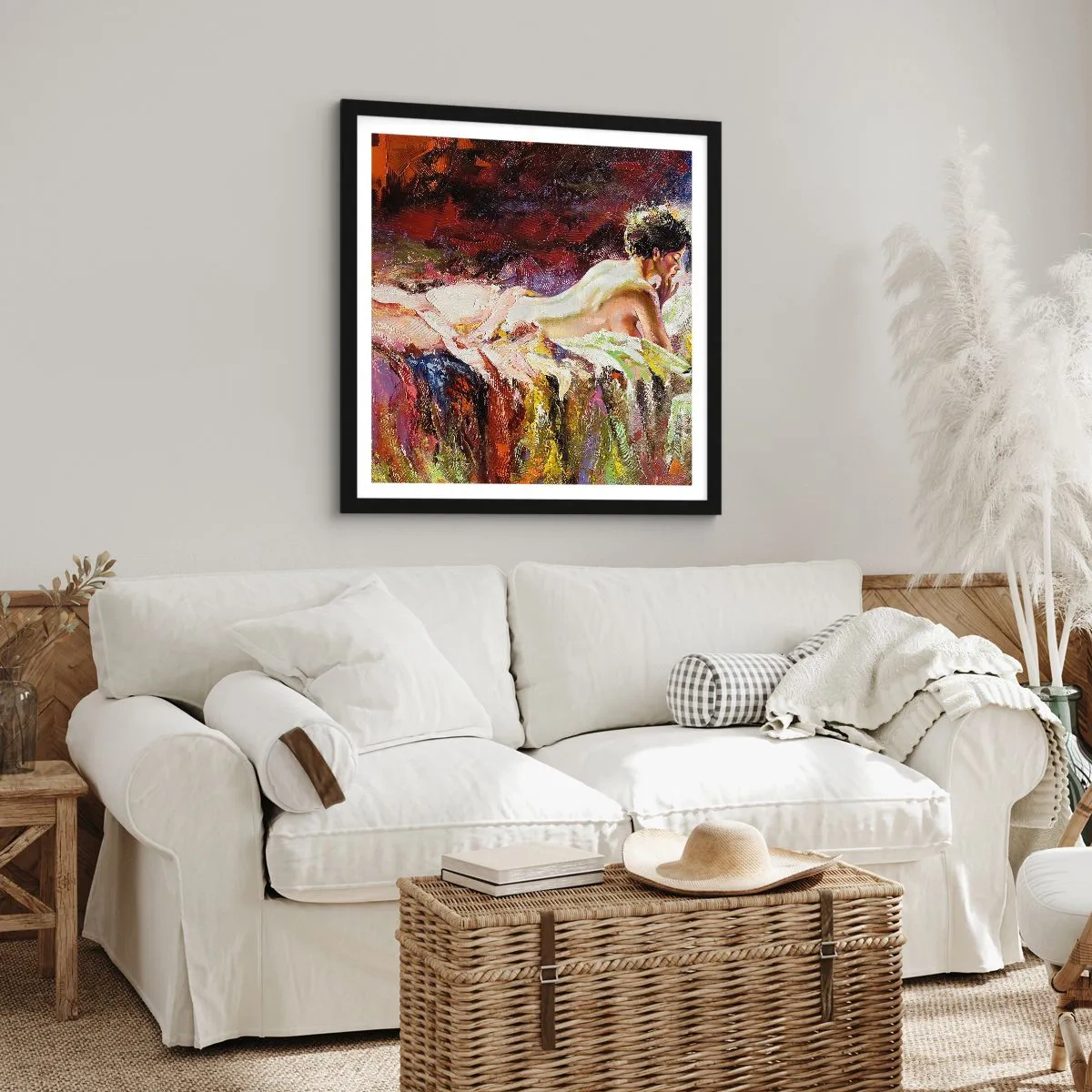 Pôster com moldura preta - Vênus pensativa - 60x60 cm