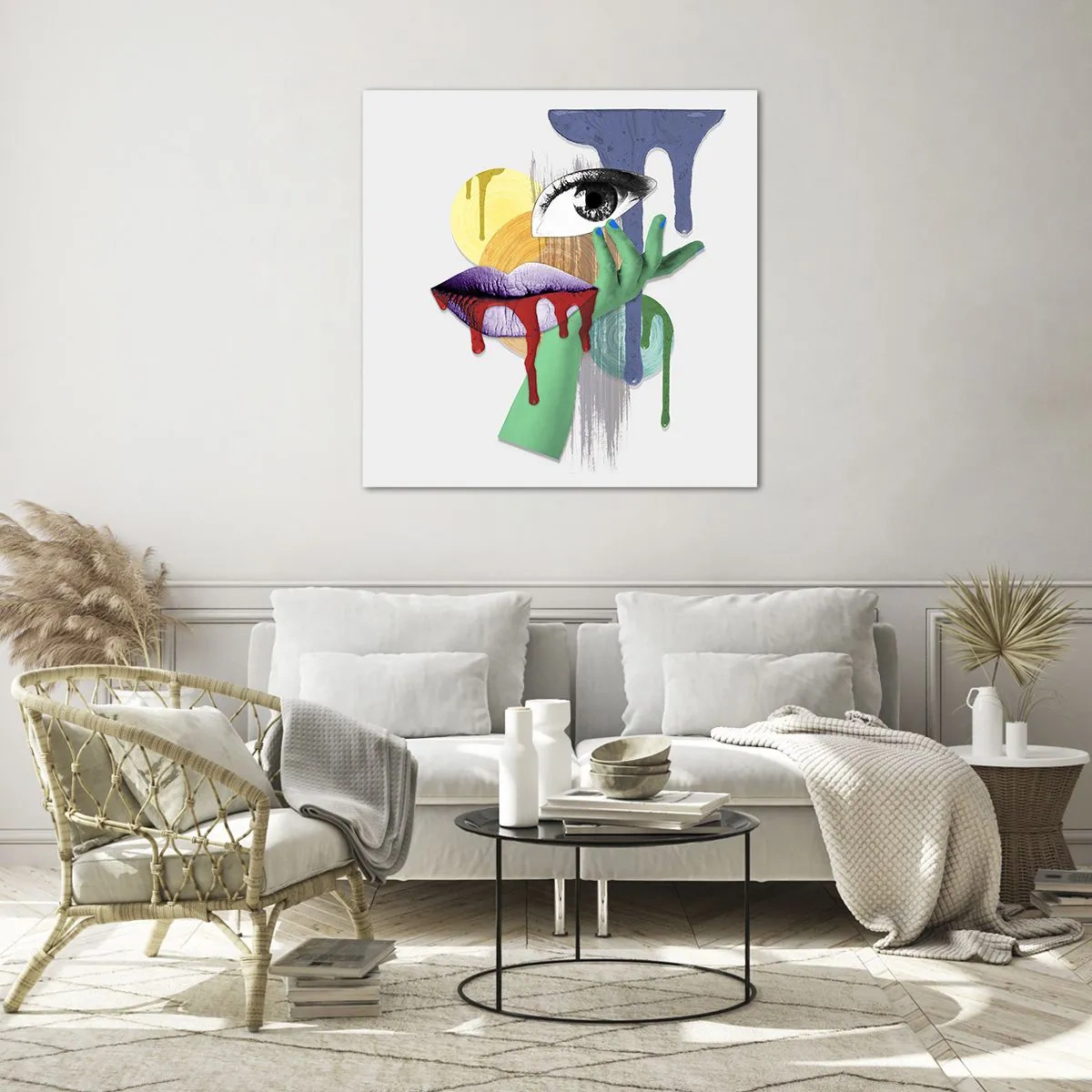 Quadro em vidro - Retrato desconstruído - 40x40 cm