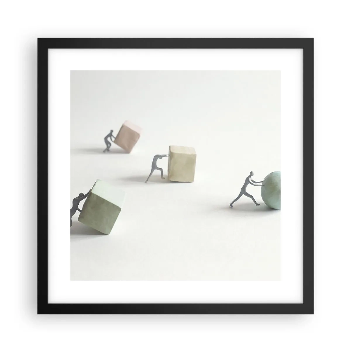 Pôster com moldura preta - É a vida - 40x40 cm