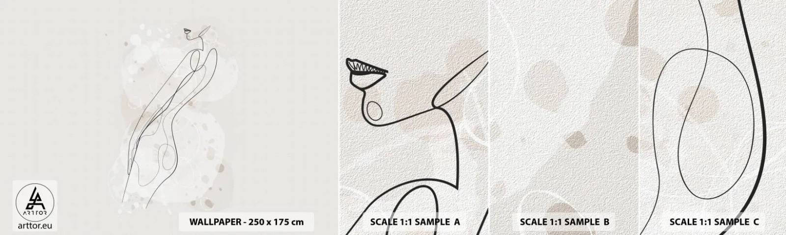 Amostra de Papel de Parede Standard Eco - Errar o olhar - Gráficos, Linear, Mulheres - 100x30 cm