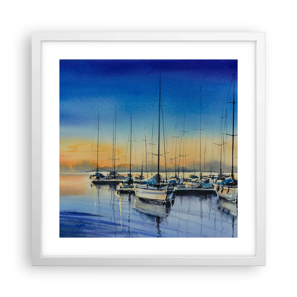 Pôster em moldura branca - Fim de um bom dia - 40x40 cm