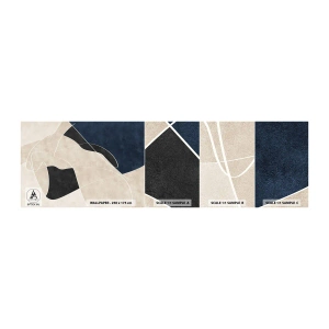 Amostra de Papel de Parede Standard Eco - Composição abstrata – contraste de cores - Moderno, Abstração, Pedaço - 100x30 cm