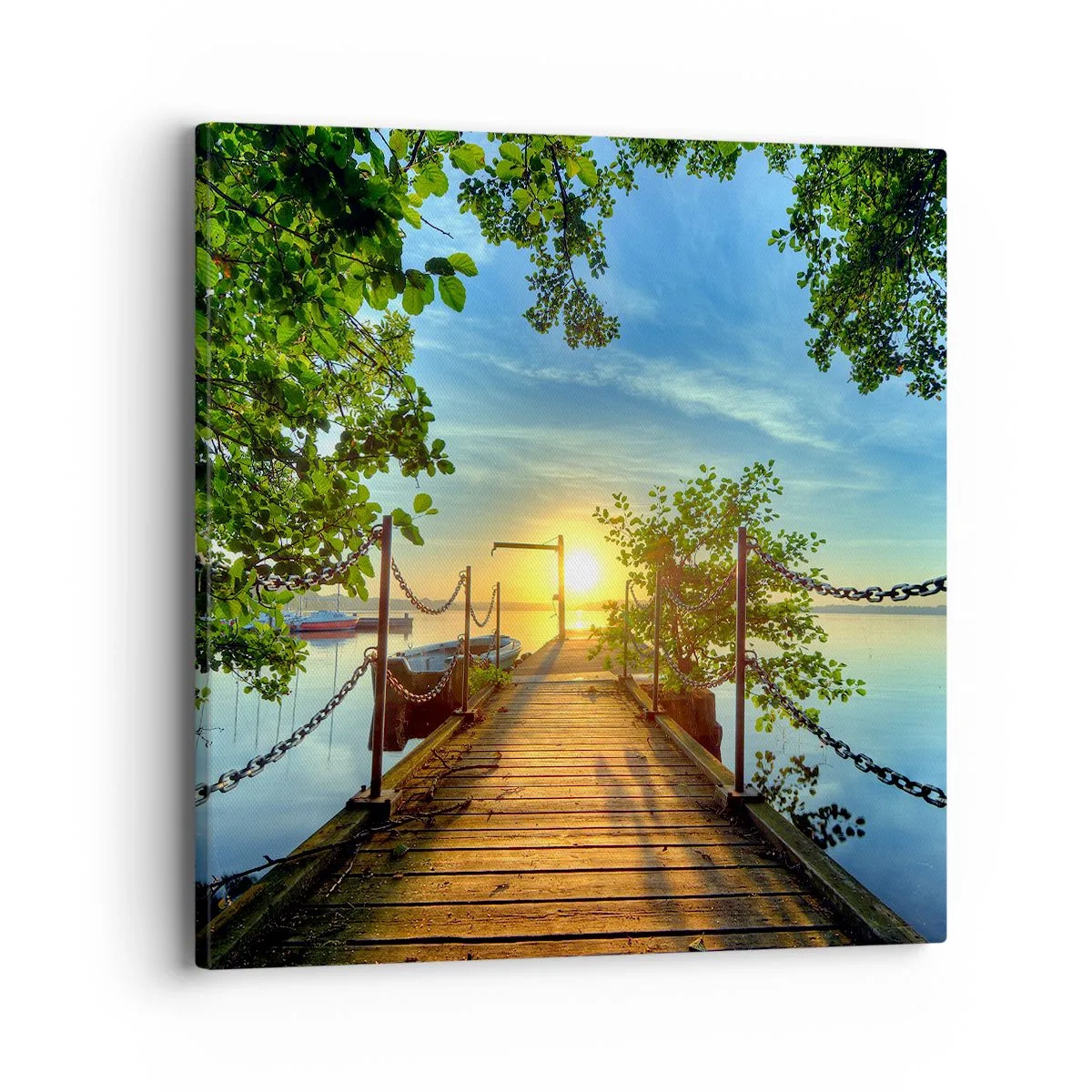 Quadro em tela - Oeste sobre a água - 40x40 cm