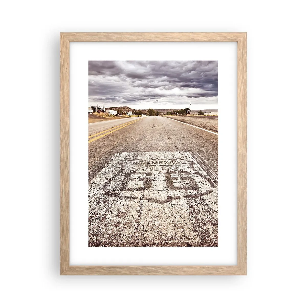 Pôster com moldura de carvalho claro - Mother Road - uma lenda americana - 30x40 cm